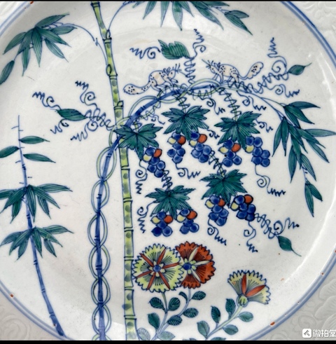 古玩陶瓷斗彩盤真品鑒賞圖