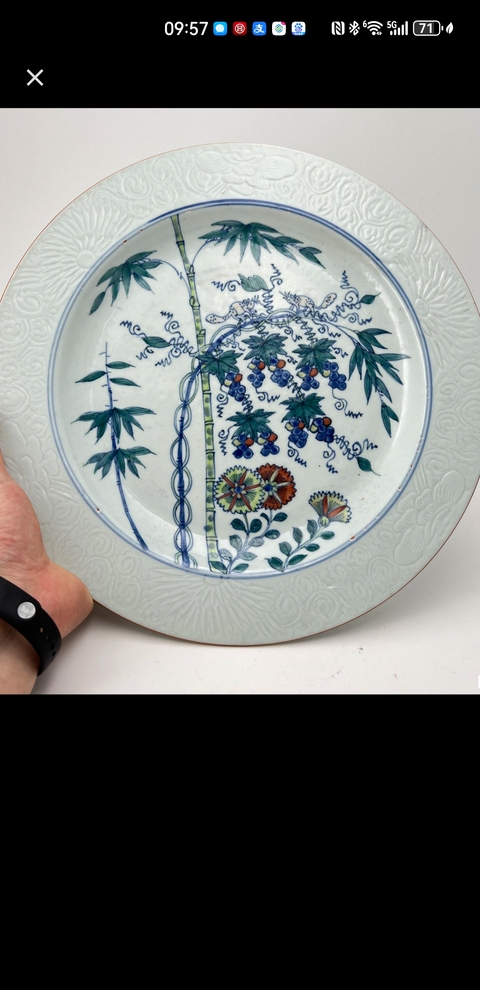 古玩陶瓷斗彩盤真品鑒賞圖
