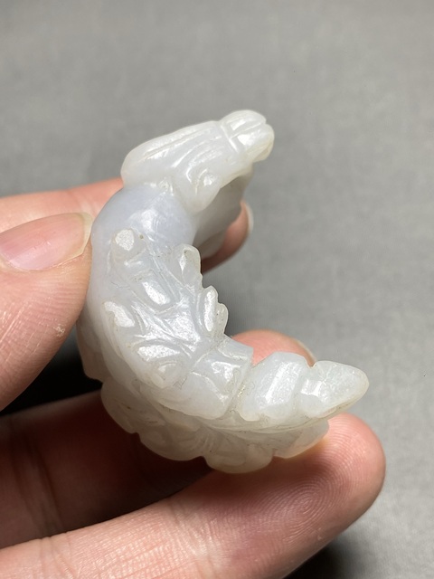古玩玉器清末民初翡翠雕“瑞獸”把件拍賣，當前價格8500元