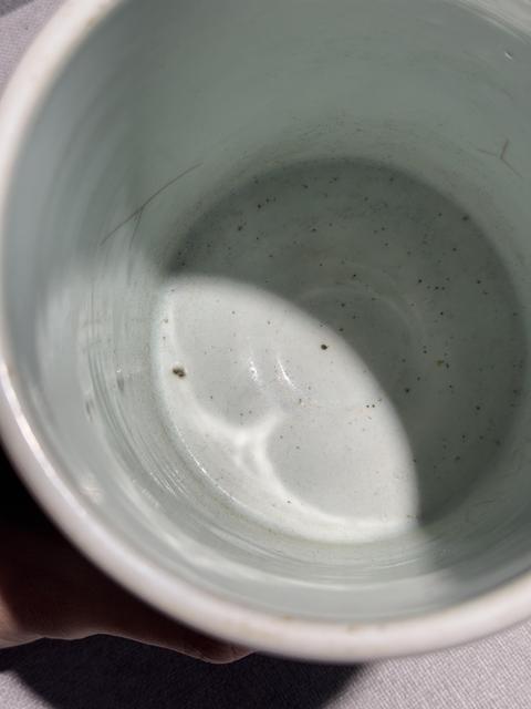 古玩陶瓷五彩魚趣圖筆筒真品鑒賞圖