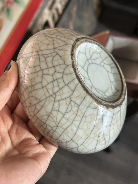 古玩陶瓷仿官釉水洗真品鑒賞圖