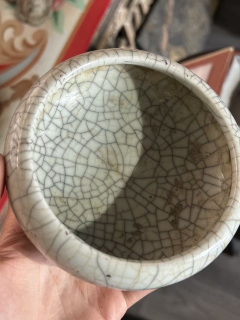古玩陶瓷仿官釉水洗真品鑒賞圖