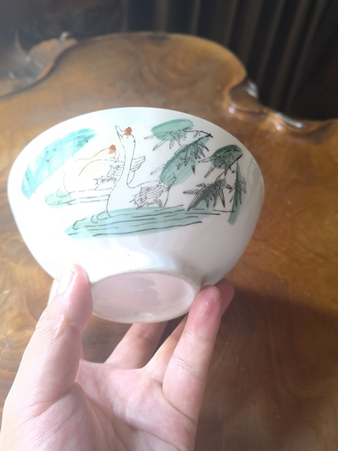 古玩陶瓷鵝紋碗拍賣,當前價格99元