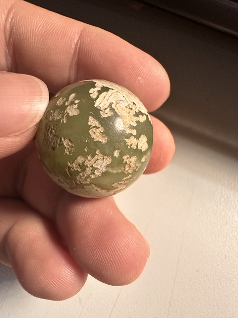 古玩玉器和田玉做舊玉珠拍賣,當前價格30元