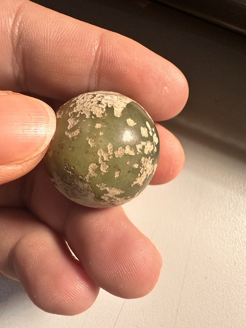 古玩玉器和田玉做舊玉珠拍賣,當前價格30元