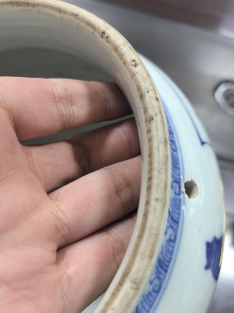 古玩陶瓷青花粥罐真品鑒賞圖