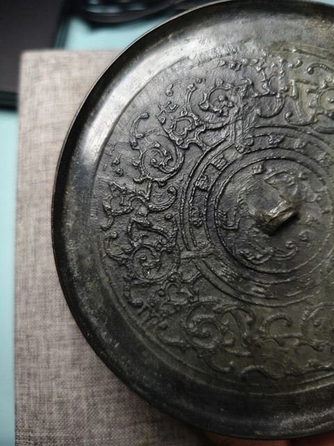 古玩銅器龍紋銅鏡真品鑒賞圖
