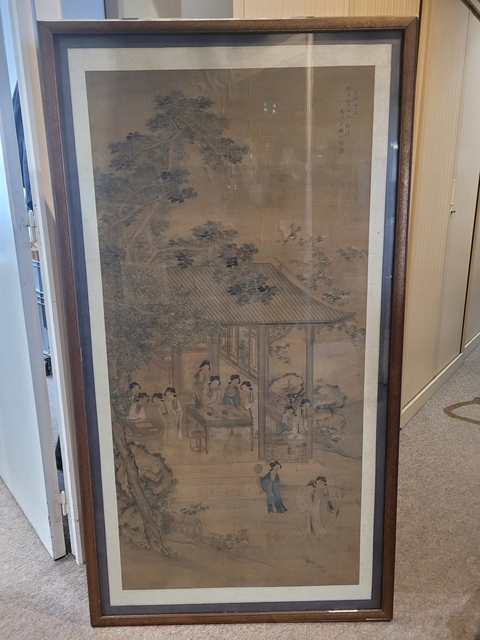 古玩字畫禹之鼎款山水人物立軸真品鑒賞圖