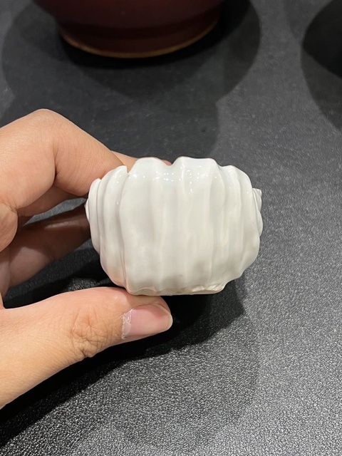 古玩陶瓷白釉佛手洗真品鑒賞圖