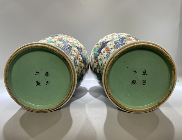 古玩陶瓷清晚期 極品粉彩一百零八羅漢圖觀音瓶一對拍賣，當前價格110000元
