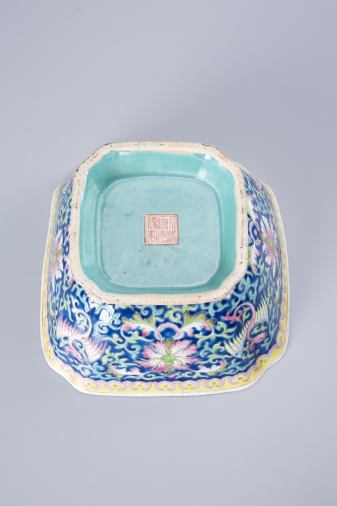古玩陶瓷晚清細路粉彩高足碗真品鑒賞圖