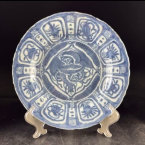 古玩陶瓷克拉克青花盤真品鑒賞圖