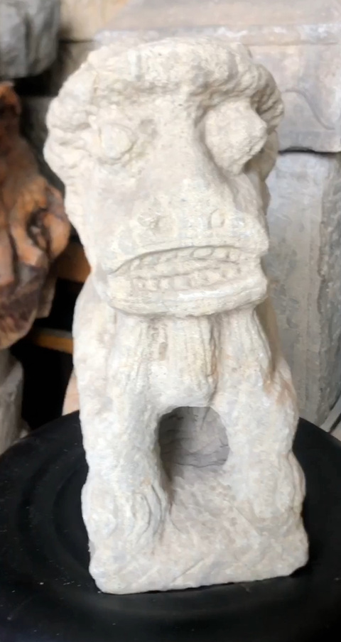 古玩雜項明.石獸拍賣,當前價格3500元