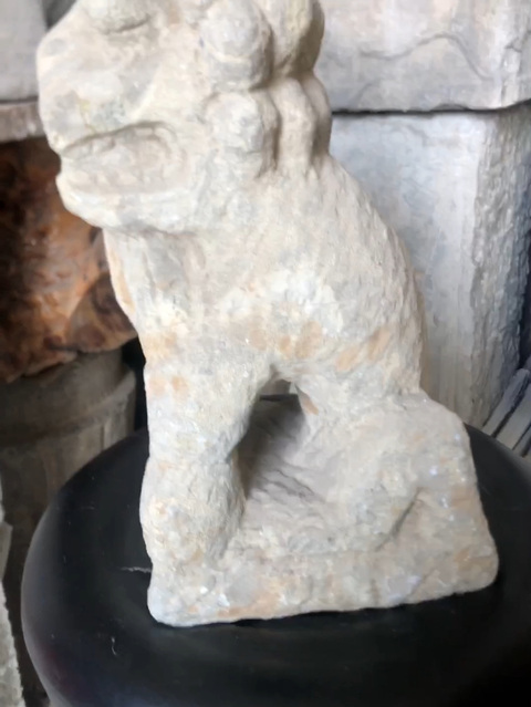 古玩雜項明.石獸拍賣,當前價格3500元