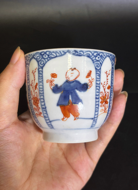 古玩陶瓷青花礬紅描金杯碟真品鑒賞圖
