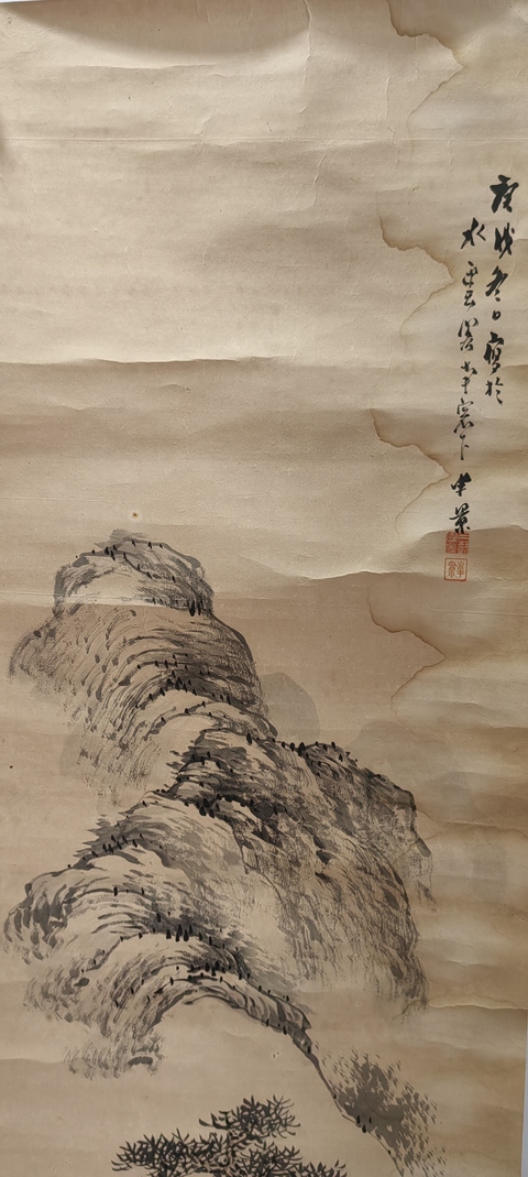 古玩字畫清晚期山水拍賣,當前價格120元