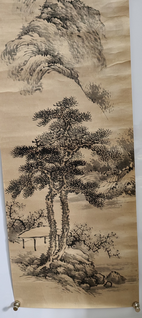 古玩字畫清晚期山水拍賣,當前價格120元