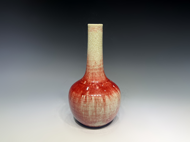 古玩陶瓷晚清·郎窯紅釉天球瓶真品鑒賞圖
