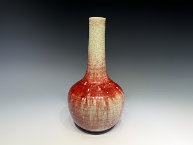 古玩陶瓷晚清·郎窯紅釉天球瓶真品鑒賞圖