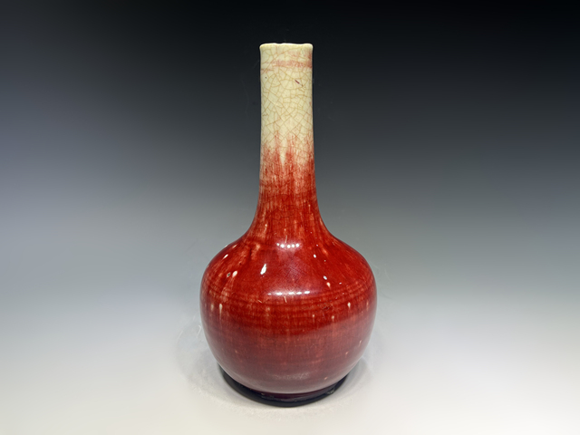 古玩陶瓷晚清·郎窯紅釉天球瓶真品鑒賞圖