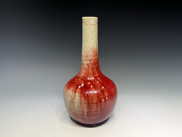 古玩陶瓷晚清·郎窯紅釉天球瓶真品鑒賞圖