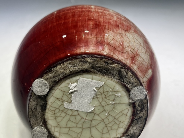 古玩陶瓷晚清·郎窯紅釉天球瓶真品鑒賞圖