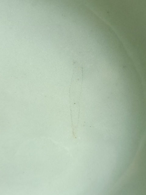 古玩陶瓷豆青釉盤拍賣,當前價格320元