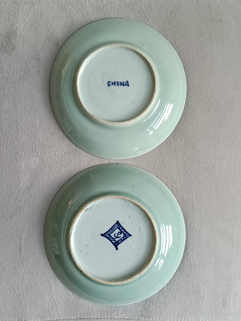 古玩陶瓷豆青釉盤拍賣,當前價格320元