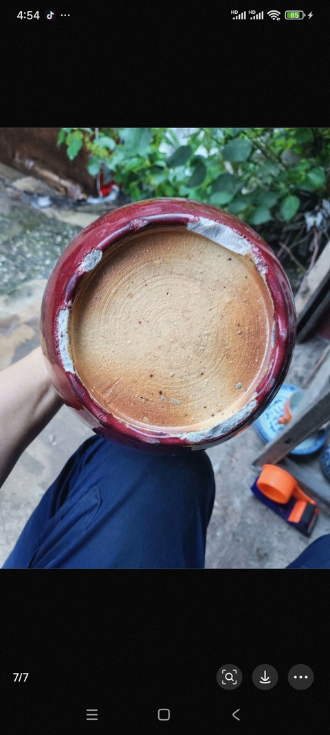 古玩陶瓷紅釉罐真品鑒賞圖