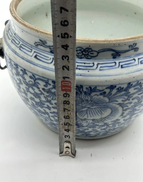 古玩陶瓷青花淡描纏枝花卉紋粥罐拍賣，當前價格788元