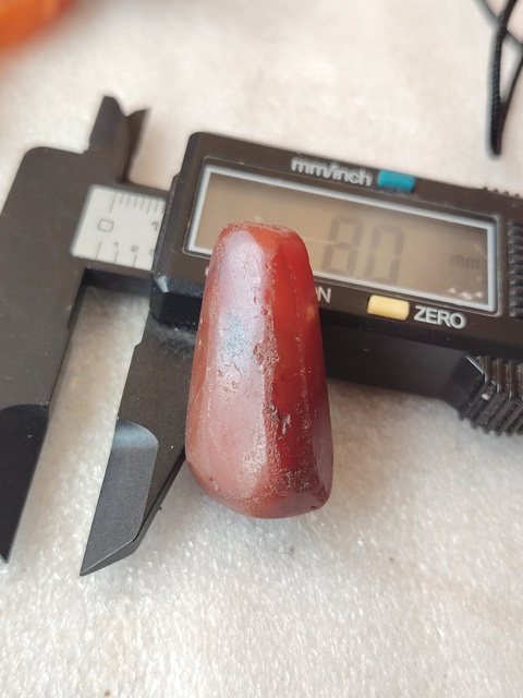 古玩玉器天然紅瑪瑙多棱珠吊墜拍賣,當前價格66元