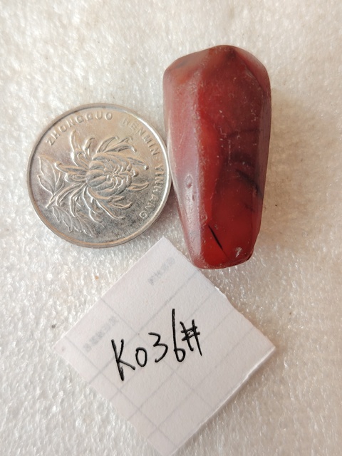 古玩玉器天然紅瑪瑙多棱珠吊墜拍賣,當前價格66元