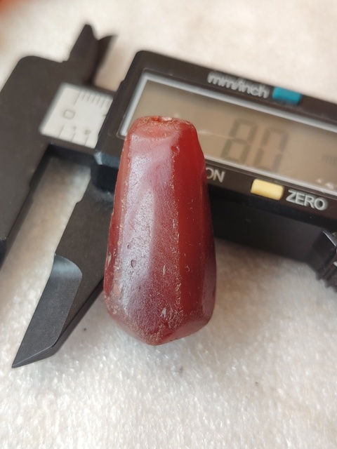 古玩玉器天然紅瑪瑙多棱珠吊墜拍賣,當前價格66元