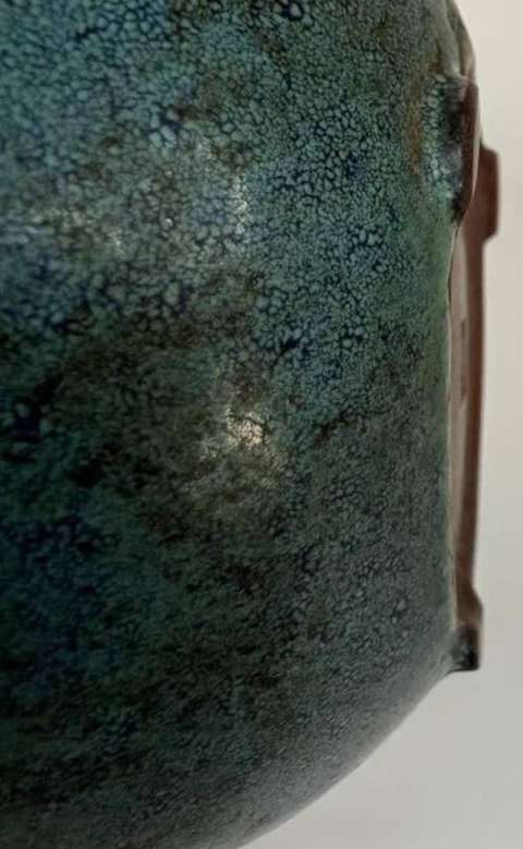 古玩陶瓷宜鈞壽桃型水滴真品鑒賞圖
