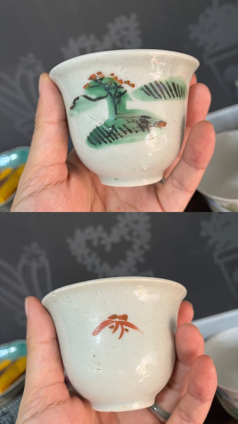 古玩陶瓷民國山水紋鈴鐺杯一對拍賣,當(dāng)前價格488元