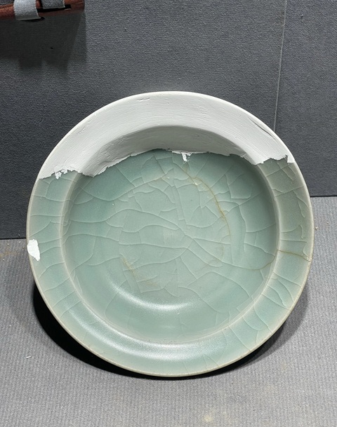 古玩陶瓷龍泉青瓷折沿洗真品鑒賞圖