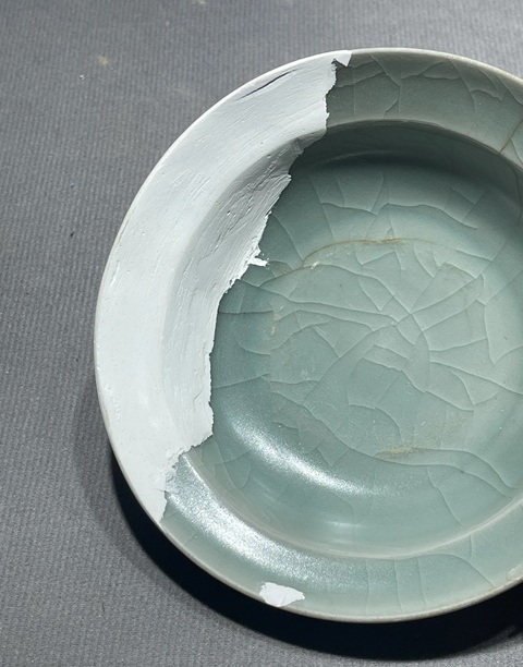 古玩陶瓷龍泉青瓷折沿洗真品鑒賞圖