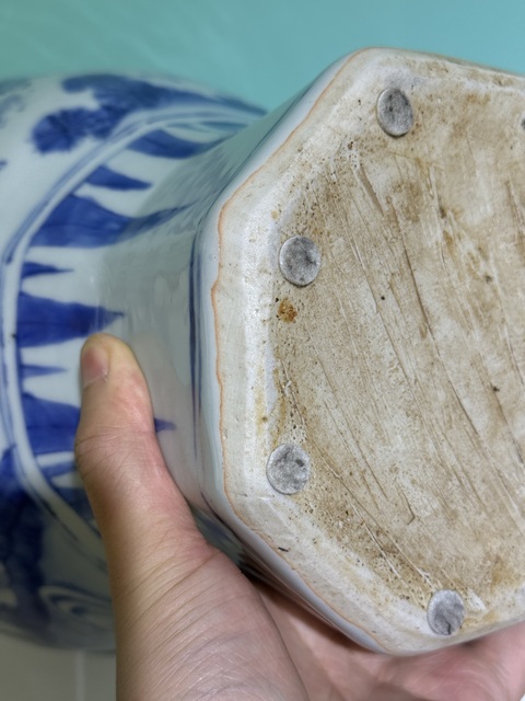 古玩陶瓷青花人物故事八方罐真品鑒賞圖