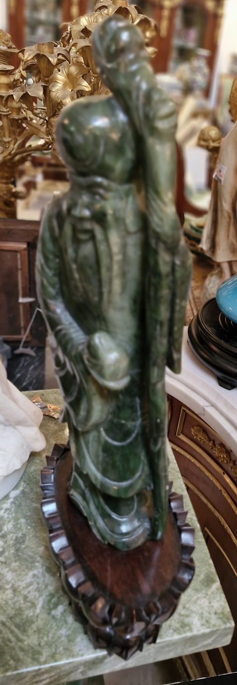 古玩玉器翡翠壽星真品鑒賞圖