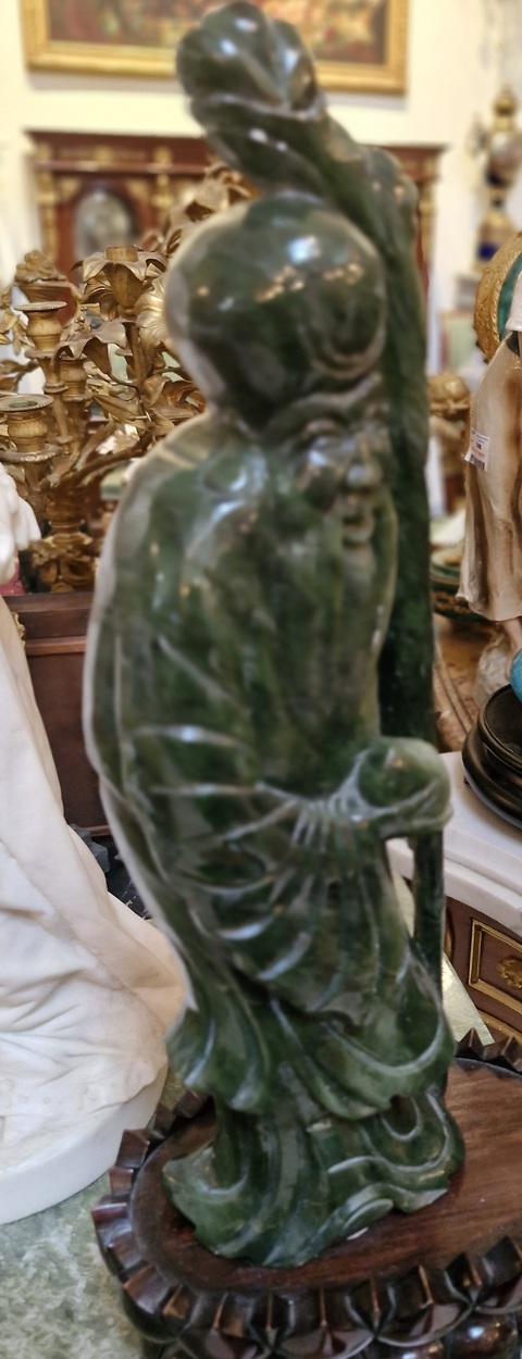 古玩玉器翡翠壽星真品鑒賞圖
