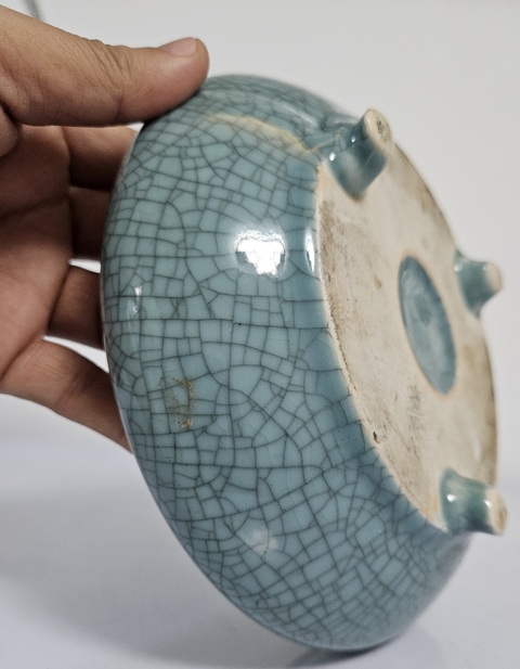 古玩陶瓷哥釉三足洗拍賣，當前價格1300元