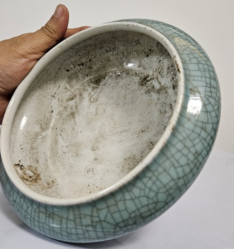 古玩陶瓷哥釉三足洗拍賣，當前價格1300元