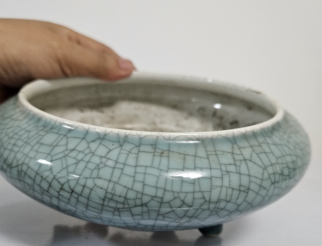 古玩陶瓷哥釉三足洗拍賣，當前價格1300元