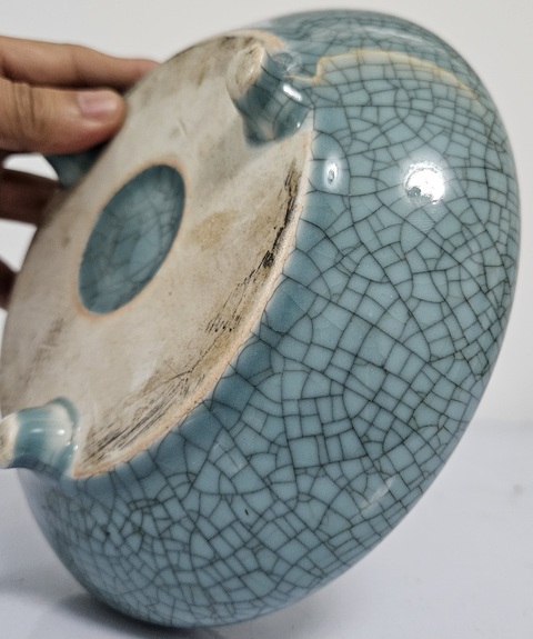 古玩陶瓷哥釉三足洗拍賣，當前價格1300元