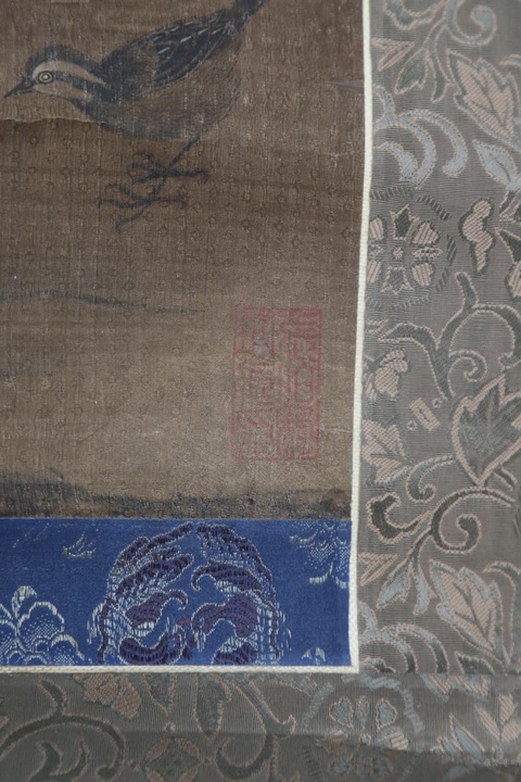 古玩字畫呂紀款工筆花鳥立軸真品鑒賞圖