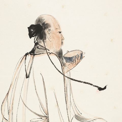古玩字畫張大千款高士圖立軸真品鑒賞圖
