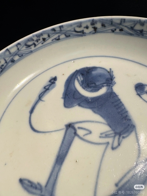 古玩陶瓷青花人物故事盤真品鑒賞圖