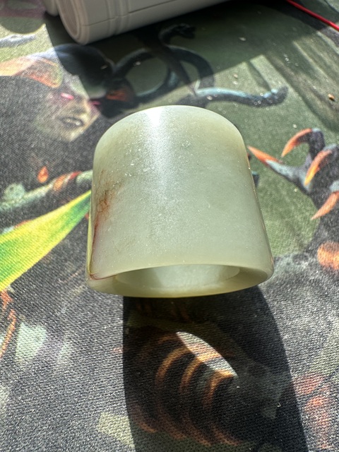 古玩玉器和田玉雕“素紋扳指”真品鑒賞圖