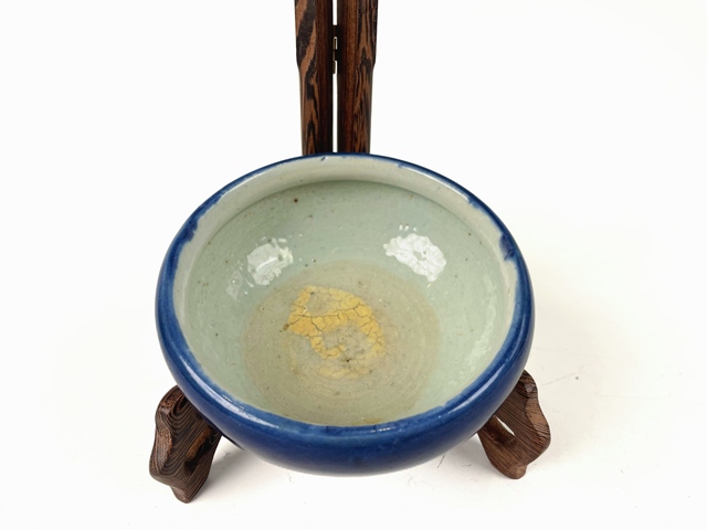 古玩陶瓷清中晚·霽藍釉文房小爐真品鑒賞圖