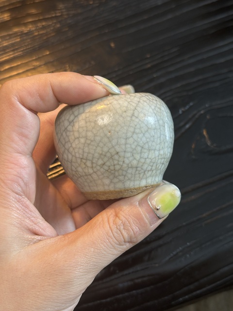 古玩陶瓷明末清初哥釉水盂真品鑒賞圖